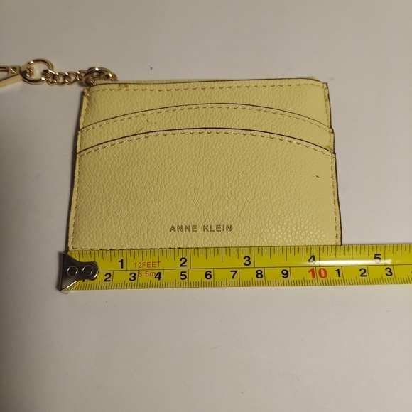 Ann Klein Beige & Yellow Tote Bag Purse Shoulder Bag Metallic Canvas w Wallet - Picture 13 of 14